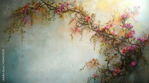 Blooming Rose Vines Painting