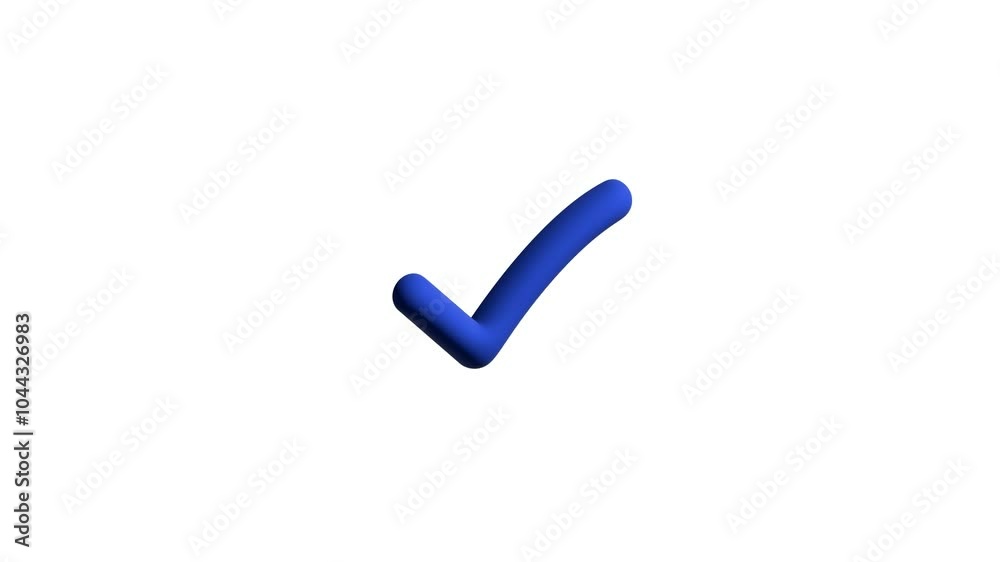 3D Check mark icon animation, positive symbol, tick mark icon, confirm, correct concept animation