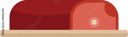 This vector illustration features a smoked meat loaf resting on a wooden cutting board, perfect for food and cooking related designs