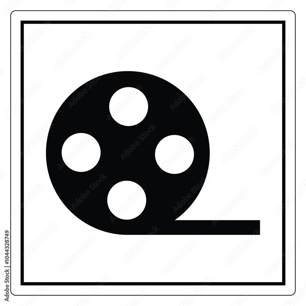 Fototapeta premium Black and White Film Reel Icon Design