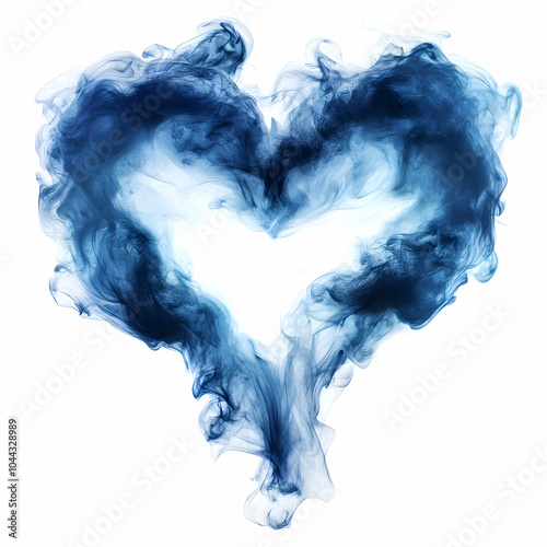 Abstract Blue Smoke Heart, love, design, background, texture, pattern