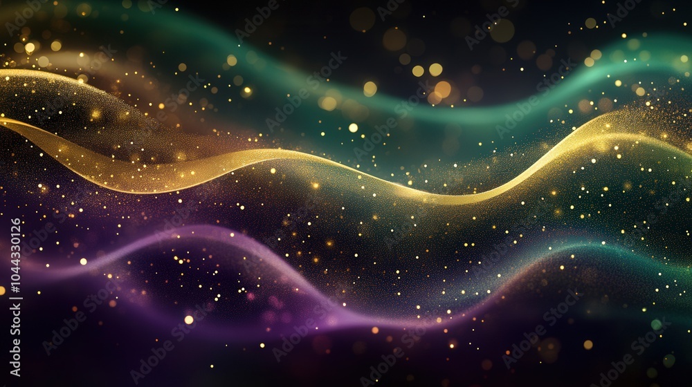 A colorful wave of glittery particles A colorful wave of glittery particles