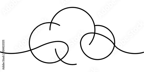 continuous line drawing of cloud symbol. abstract line art illustration