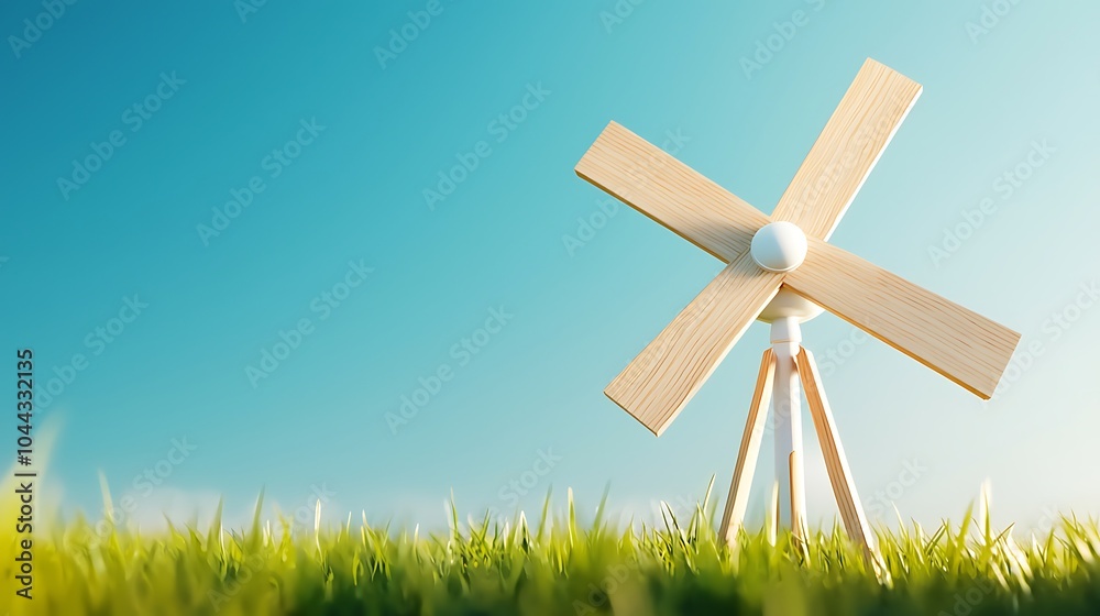 Fototapeta premium A traditional windmill standing tall in a scenic countryside landscape