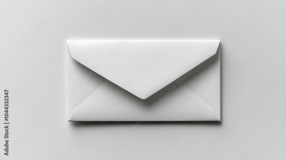 Elegant White Envelope Mockup on a Minimal White Background. Generative AI Elegant White Envelope Mockup on a Minimal White Background. Generative AI