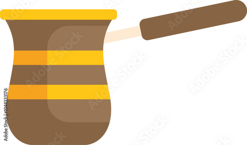 Traditional turkish coffee pot with long handle, designed for brewing rich and flavorful turkish coffee