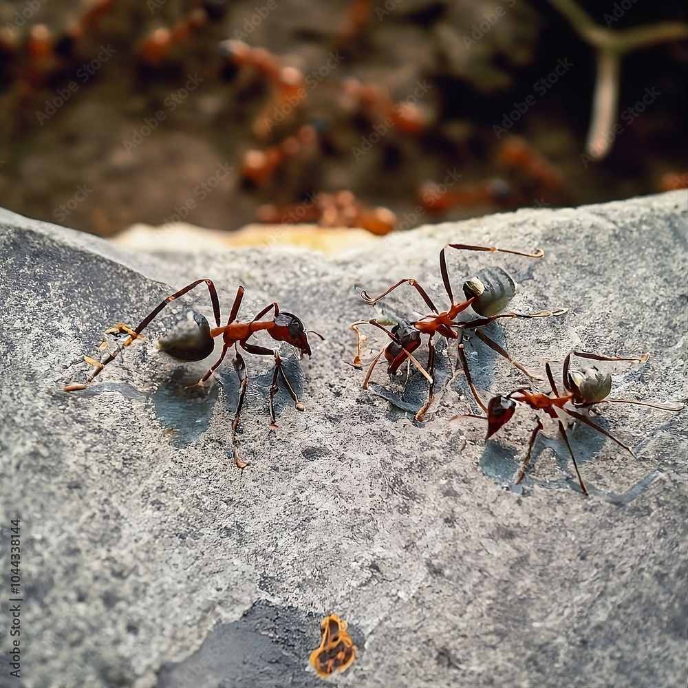 Ai generate ant on the ground with the friends Ai generate ant on the ground with the friends