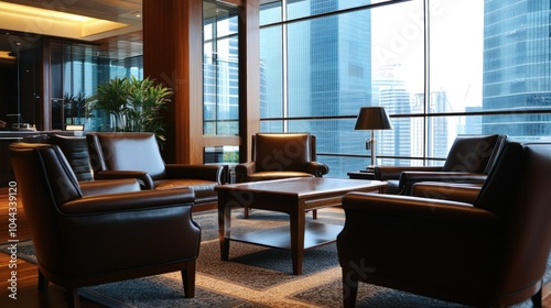 Modern Office Lounge with City View