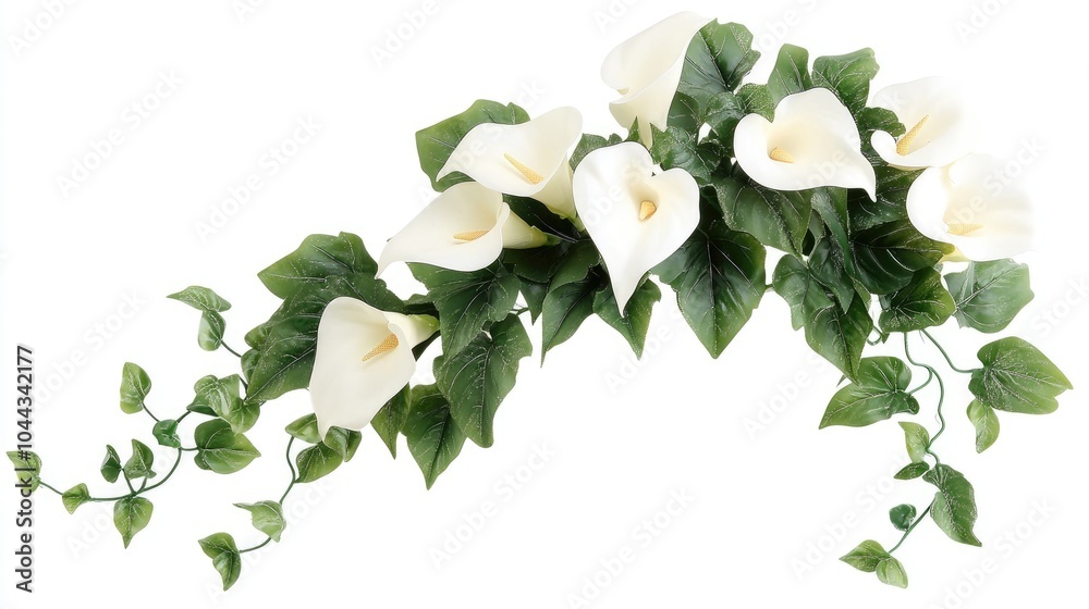 Obraz premium Elegant Calla Lily Bouquet with Ivy Greenery