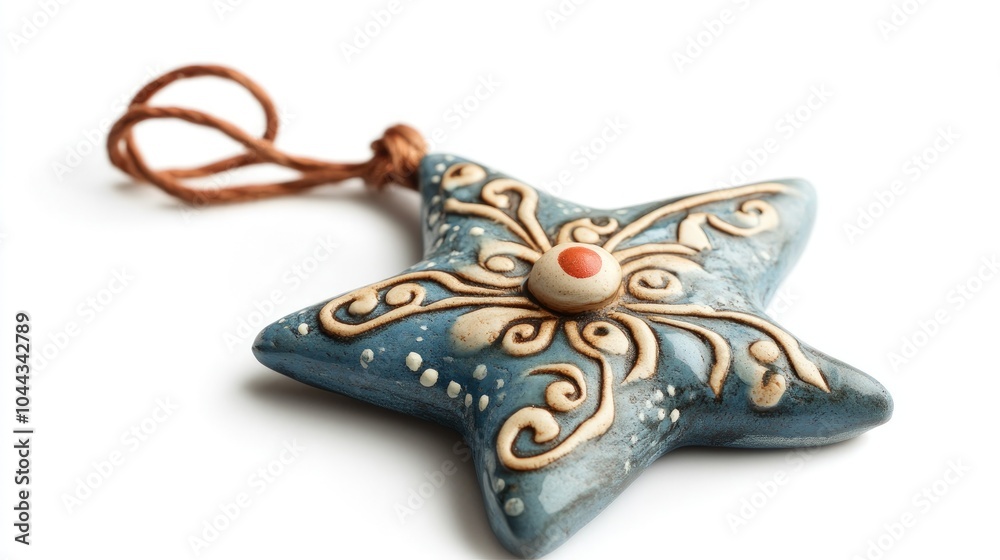 Fototapeta premium Handcrafted Decorative Clay Star Ornament