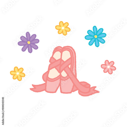 かわいいバレエの手書き風イラスト