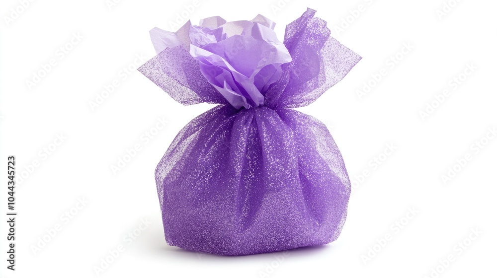 Glittery Purple Gift Bag with Tissue Fill Glittery Purple Gift Bag with Tissue Fill