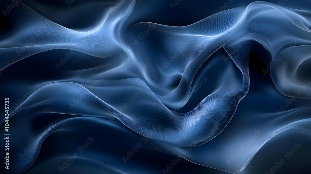 Obraz premium Abstract Blue Wave Background, design, texture, pattern, graphic, digital