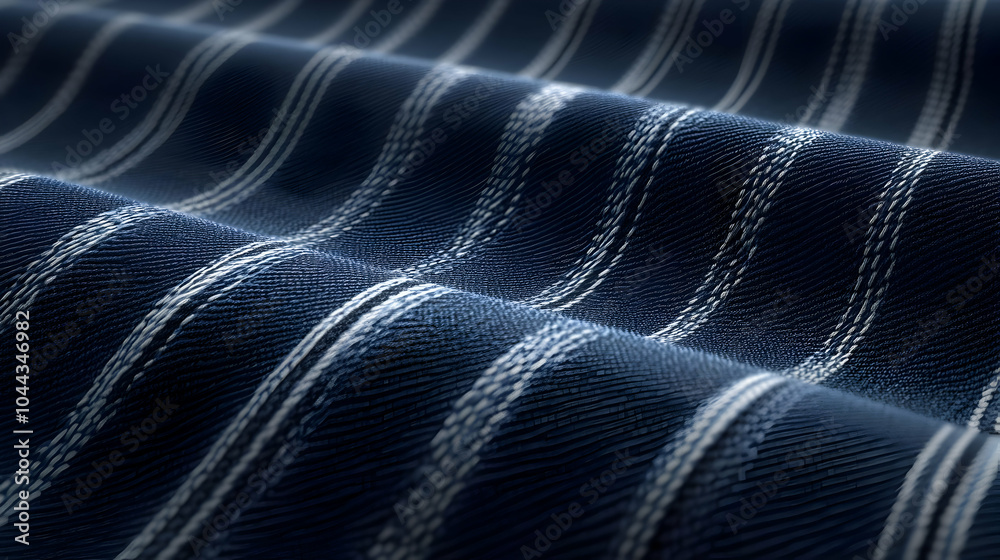 Naklejka premium Striped Fabric Texture, textile, blue, white, stripes, pattern