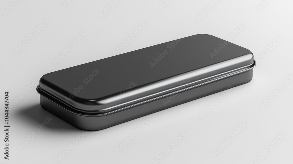 Rectangular tin box mockup for product packaging and branding ideal for commercial use storage and sleek modern design presentations.. Generative AI Rectangular tin box mockup for product packaging and branding ideal for commercial use storage and sleek modern design presentations.. Generative AI