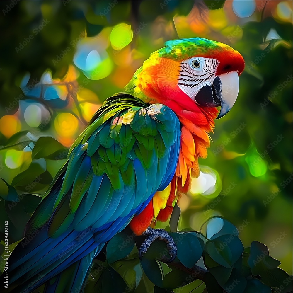Obraz premium Tropical Parrot Perched