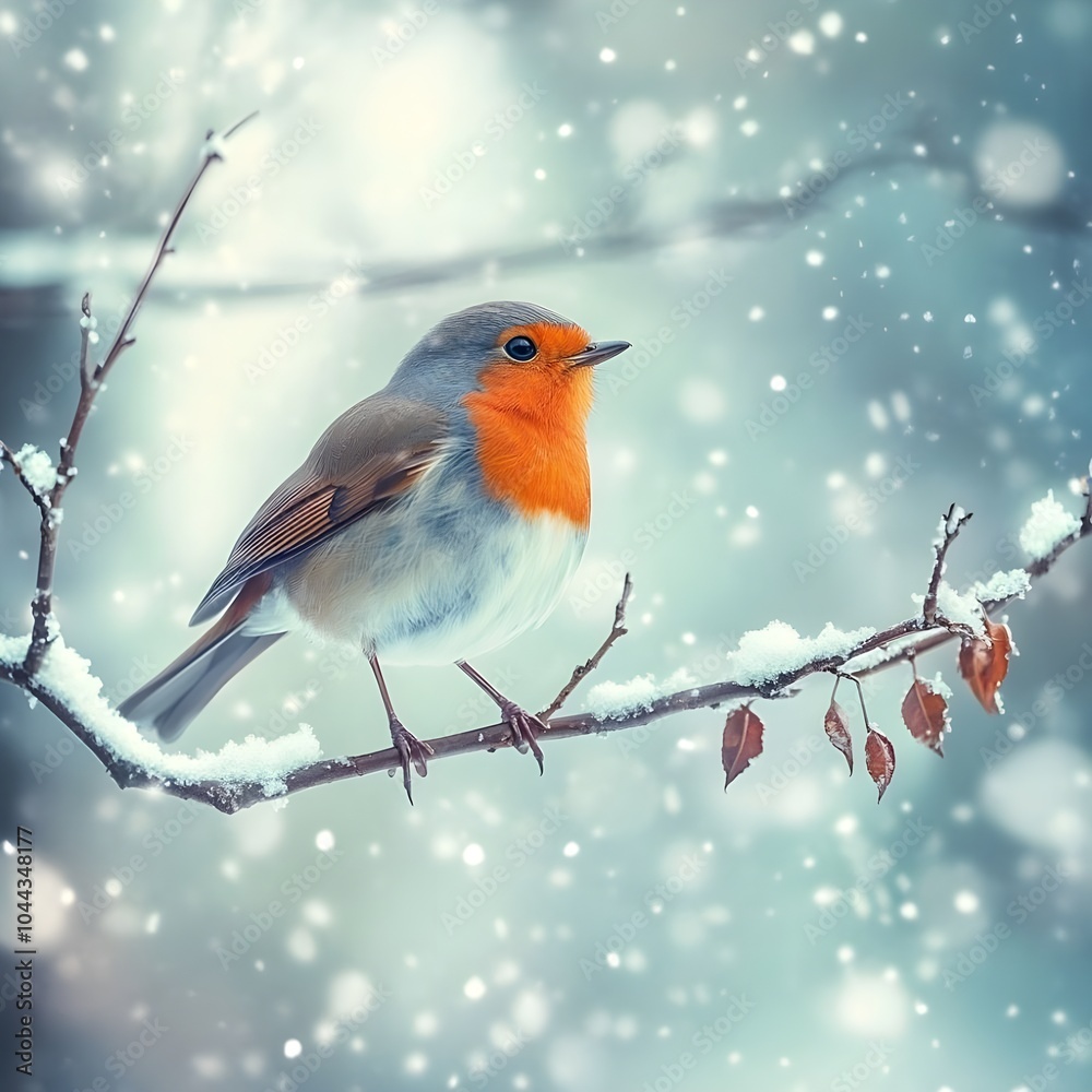 Robin on a Snowy Branch Robin on a Snowy Branch