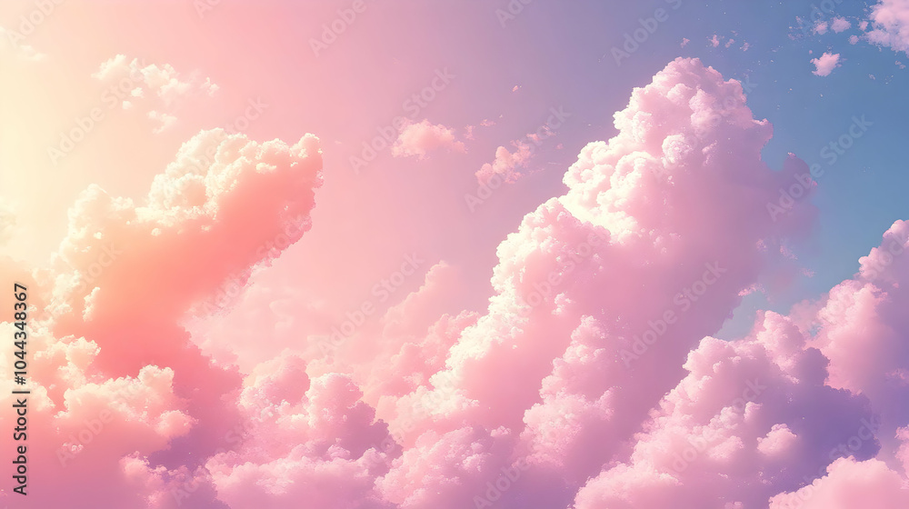 Dreamy Pink Clouds in a Pastel Sky, fluffy clouds, dreamy clouds, cloudscape, beautiful clouds, cloud formations