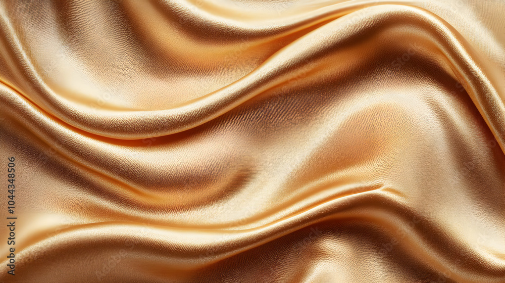 Fototapeta premium Golden Satin Fabric Texture, background, silk, smooth, soft, luxurious