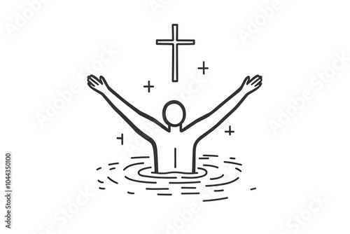 Person in Water with Outstretched Arms Icon