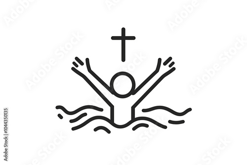 Person in Water with Outstretched Arms Icon