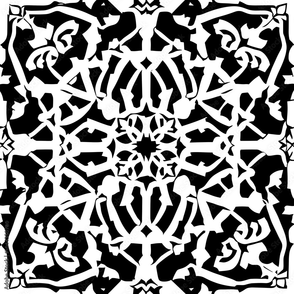 Elegant Black and White Arabic Intricate Pattern Elegant Black and White Arabic Intricate Pattern