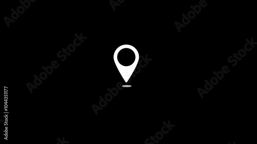 Location icon animated video, map point