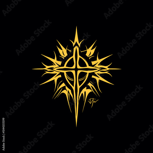 Radiant Love Cross and Sun Logo Design photo