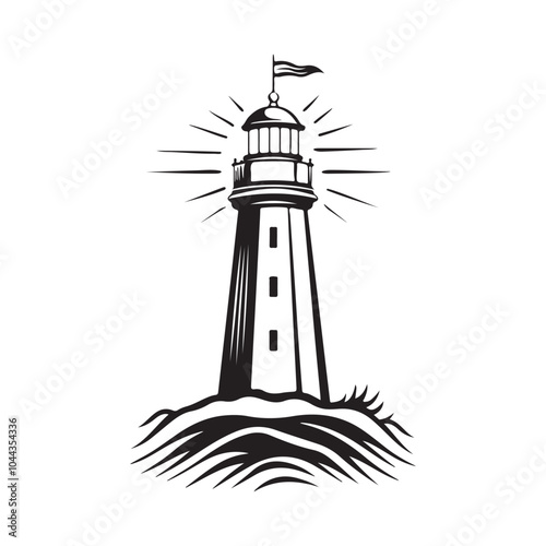 Lighthouse Logo Vector Images. Lighthouse logo design template isolated Vector Image isolated on white background