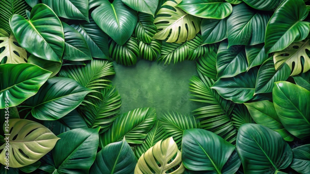 custom made wallpaper toronto digitalGreen plant leaves background floral tropical leaf, botanical, foliage, lush, natural, vibrant, texture, organic, environment