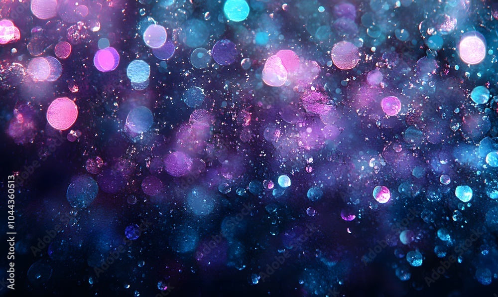 Colorful bokeh lights with bubbles on a dark background, Generative AI Colorful bokeh lights with bubbles on a dark background, Generative AI