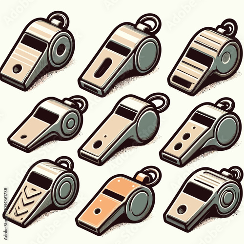 Whistle set vector illustration1.eps