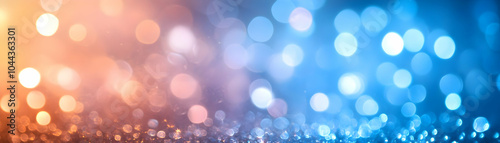 Blue And Orange Bokeh Lights Abstract Background