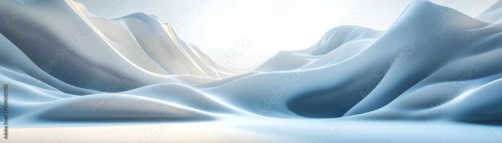 Abstract 3D Background of White Flowing Shapes Abstract 3D Background of White Flowing Shapes