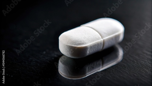 Sedative medication pill on black background
