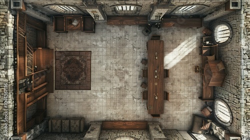 Nocturnal Hideaway: Detailed Battlemap of a Vampire's Lair for Dungeons & Dragons