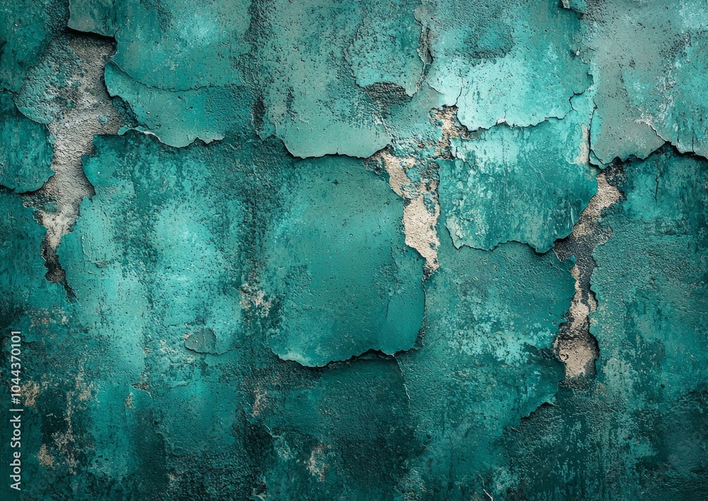 Abstract Teal Texture with Peeling Paint Abstract Teal Texture with Peeling Paint