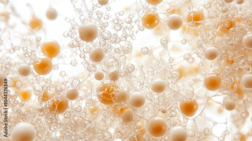 Intriguing visual display of white and orange spheres, a study in contrast form