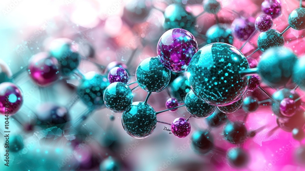 Abstract Molecular Structure with Interconnected Spheres