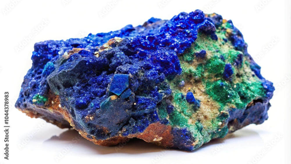 Raw Azurite mineral rock specimen isolated on white background Raw Azurite mineral rock specimen isolated on white background
