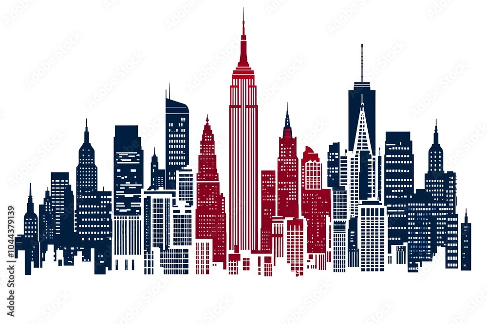 Obraz premium classic New York City skyline, vector background landscape
