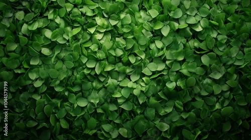 Wallpaper Mural Vibrant green wall adorned with lush leaves, a refreshing display of nature's beauty Torontodigital.ca