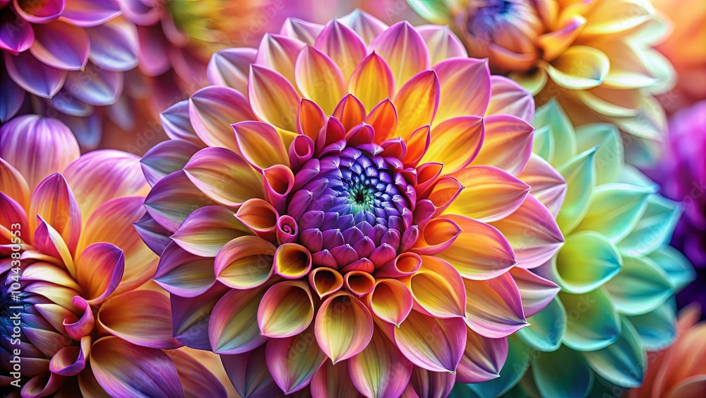 Obraz premium A symphony of colors unfolds in a vibrant tapestry of delicate petals, capturing the essence of nature's artistry.
