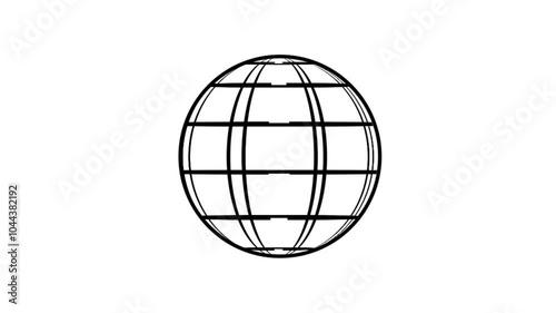 A 2D wire frame geodesic sphere that animates in a circle. This element is perfect for animated graphics.