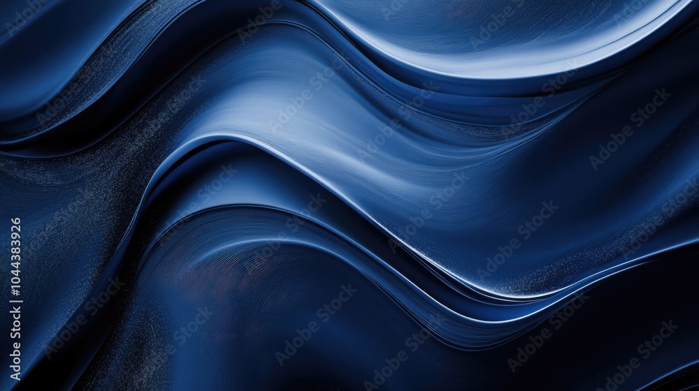 Obraz premium Abstract Blue Wavy Lines and Subtle Sparkle