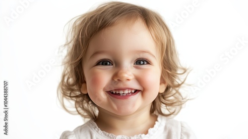 Smiling Child Portrait with White Background