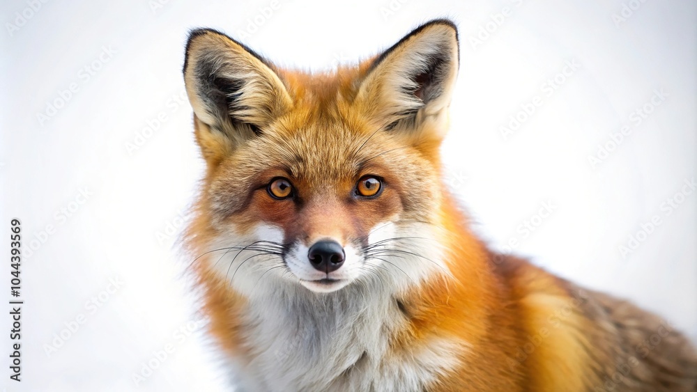 red fox vulpes isolated on white background with depth of field red fox vulpes isolated on white background with depth of field