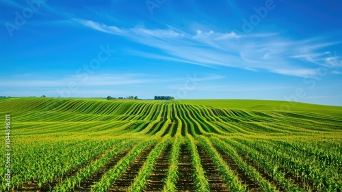 Wallpaper Mural Lush Green Corn Fields Under a Bright Blue Sky Torontodigital.ca