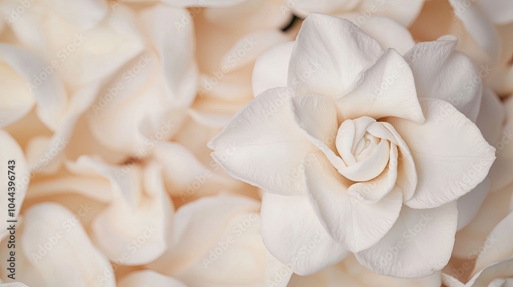 A delicate white rose surrounded by soft petals, creating a serene and elegant floral composition. A delicate white rose surrounded by soft petals, creating a serene and elegant floral composition.