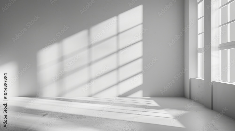 Obraz premium Window Light Casting Shadows on a White Room